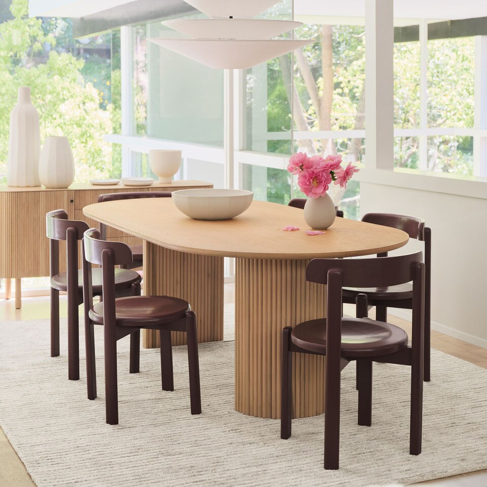 Ellington Oval Pedestal Dining Table (218 cm) - West Elm Australia